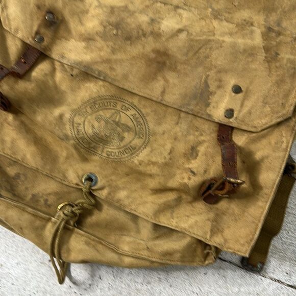 Vintage Boy Scouts Distressed Old World Look Backpack - Picture 3 of 7